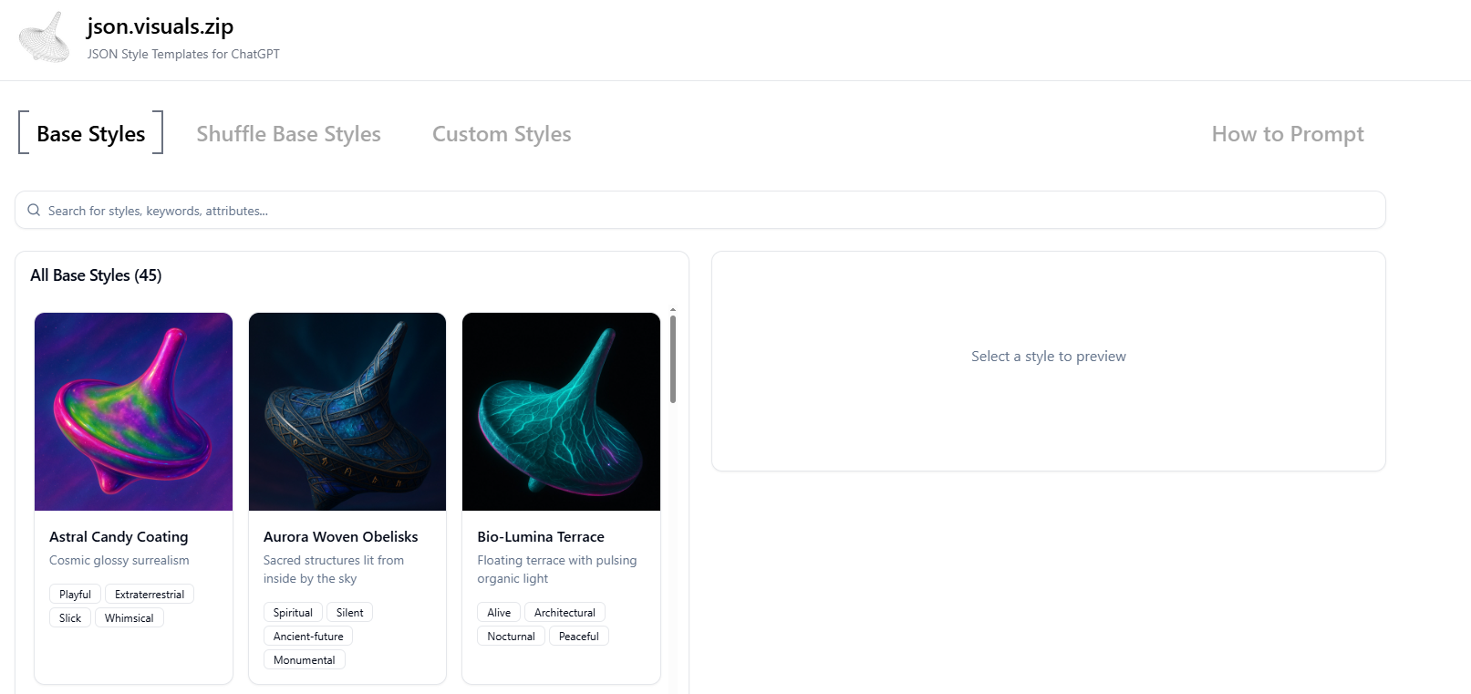 JSON Visuals for ChatGPT：ChatGPT图像生成能力设计的AI工具