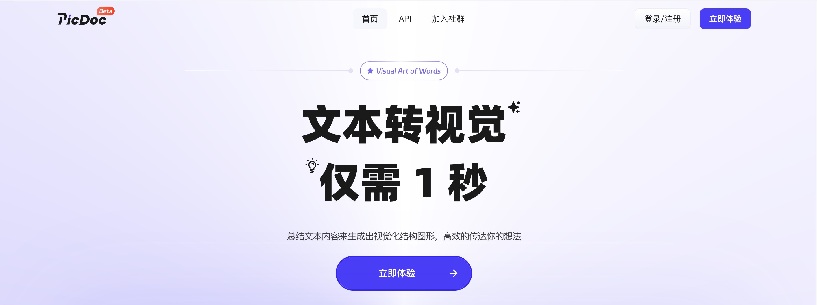 PicDoc：AI文本转视觉网站平台