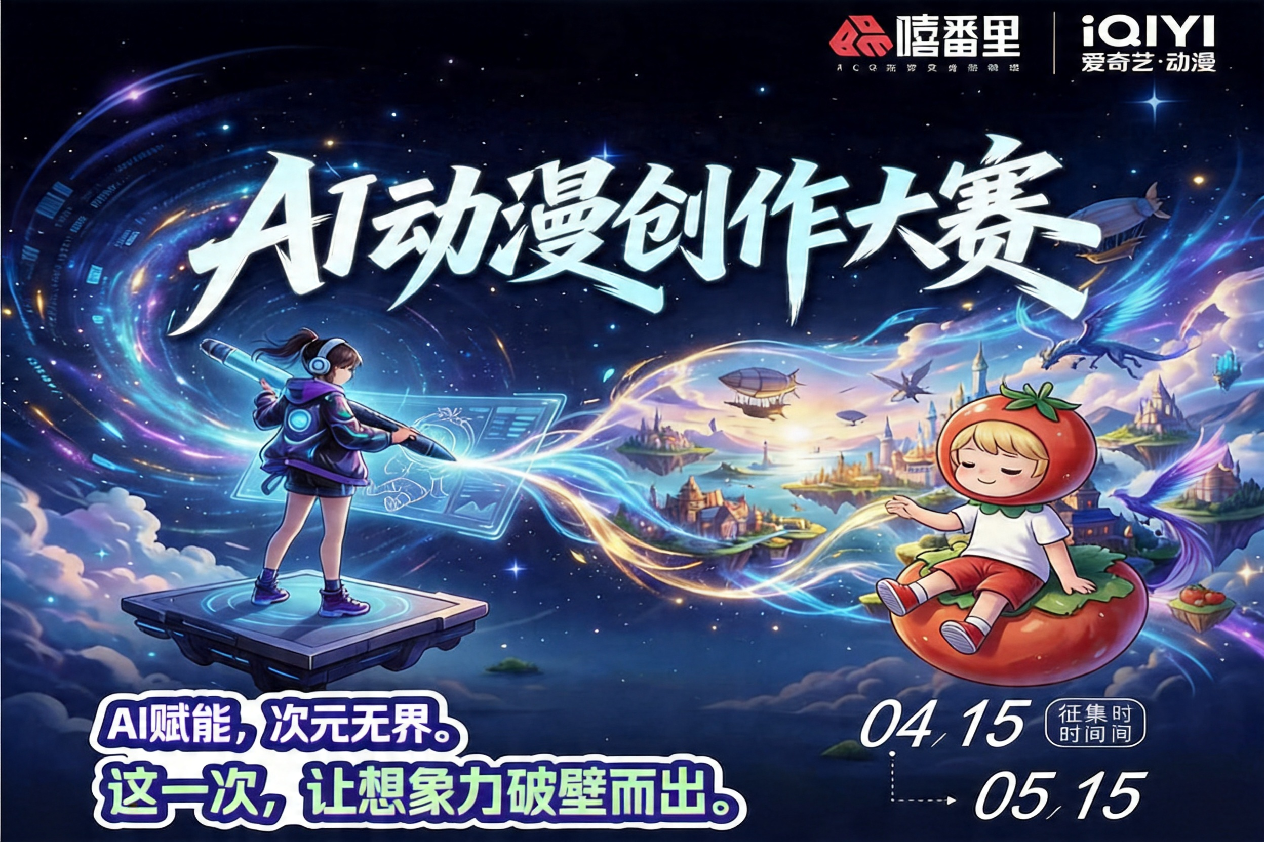 AITOP100 AI创作者大赛-嘻番里AI动漫创作大赛,AI创作大赛,现金奖,AI漫剧