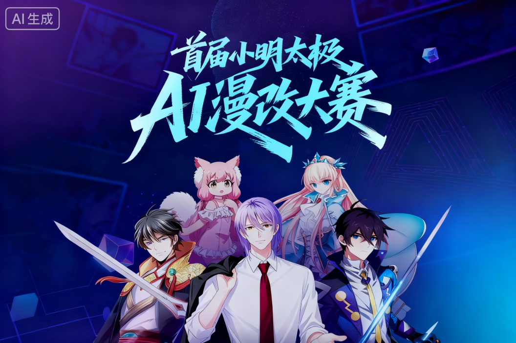 AITOP100 AI创作者大赛-首届小明太极AI漫改大赛,AI视频创作,AI创作大赛,现金奖