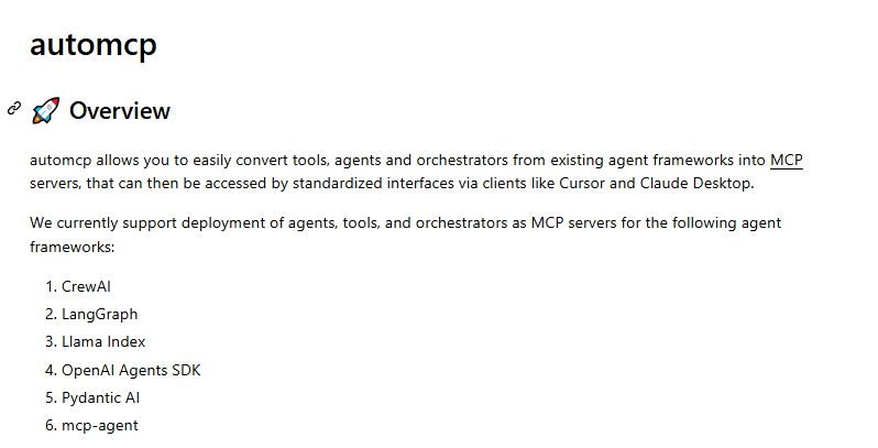 automcp：Agent工具集成利器