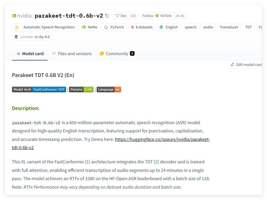 Parakeet-TDT-0.6B-V2