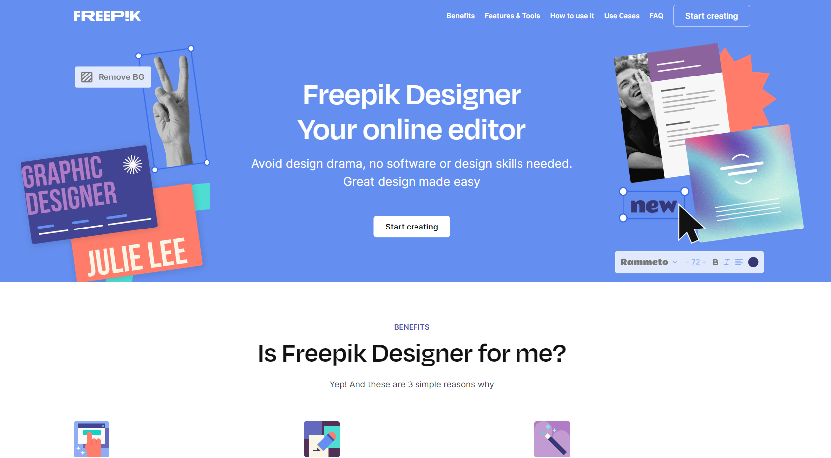 在线AI图像编辑器Freepik Designer