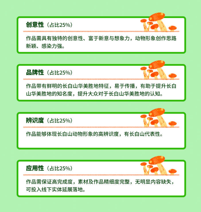 长白山华美胜地动物形象创意海报设计大赛评审标准
