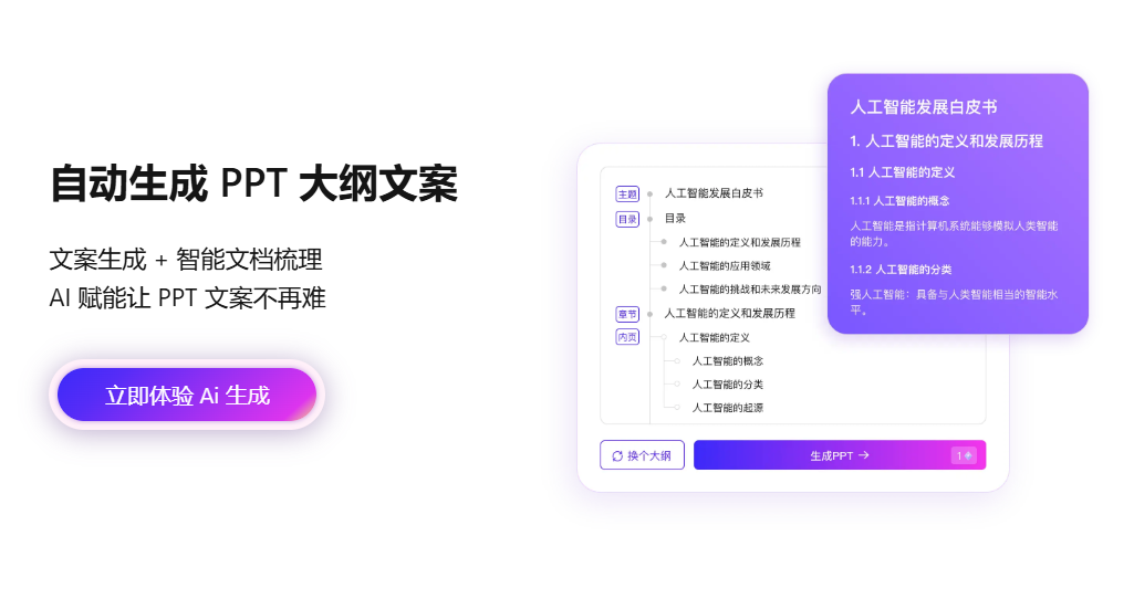 自动生成PPT大纲文案