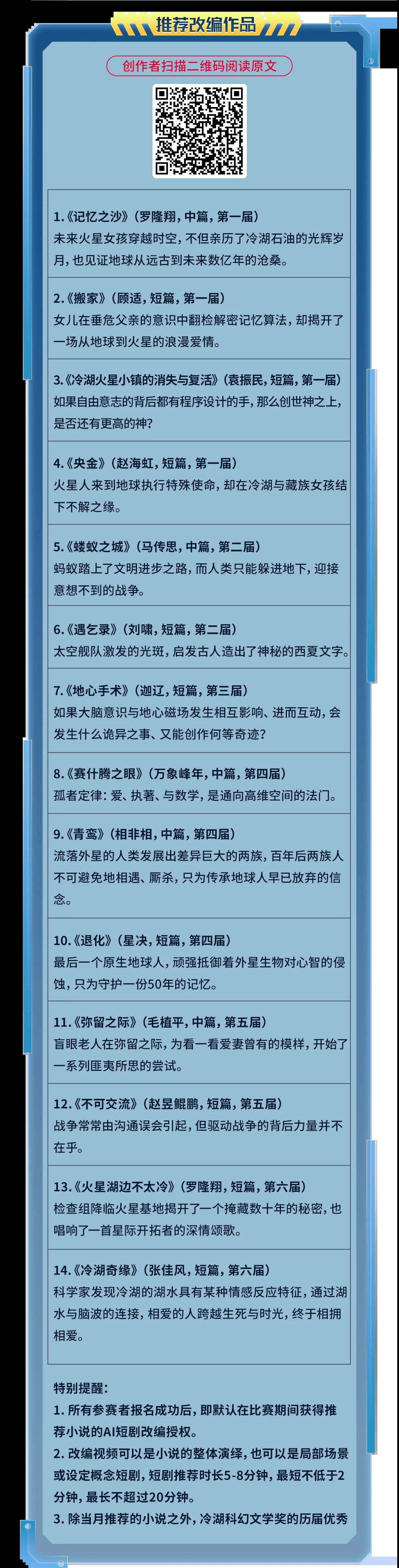 冷湖AI短剧拉力赛-第4期推荐改编作品