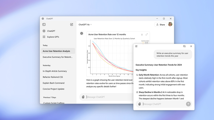 OpenAI 宣布推出 Windows 桌面应用
