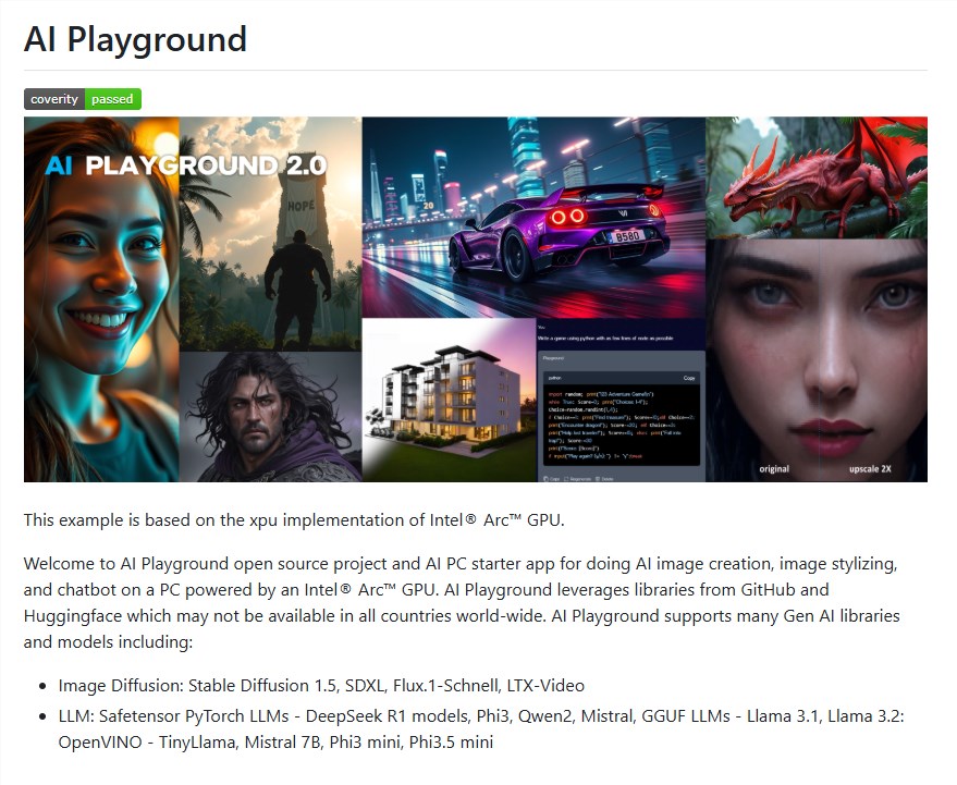 Intel AI Playground 开源