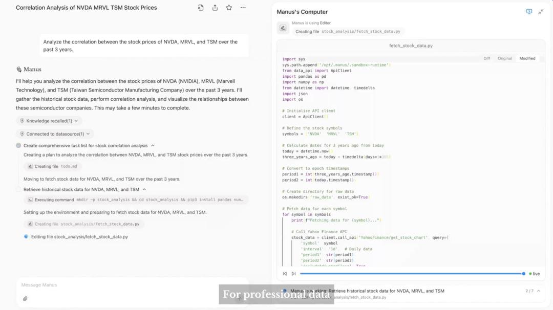 Manus化身为专业的股票分析师