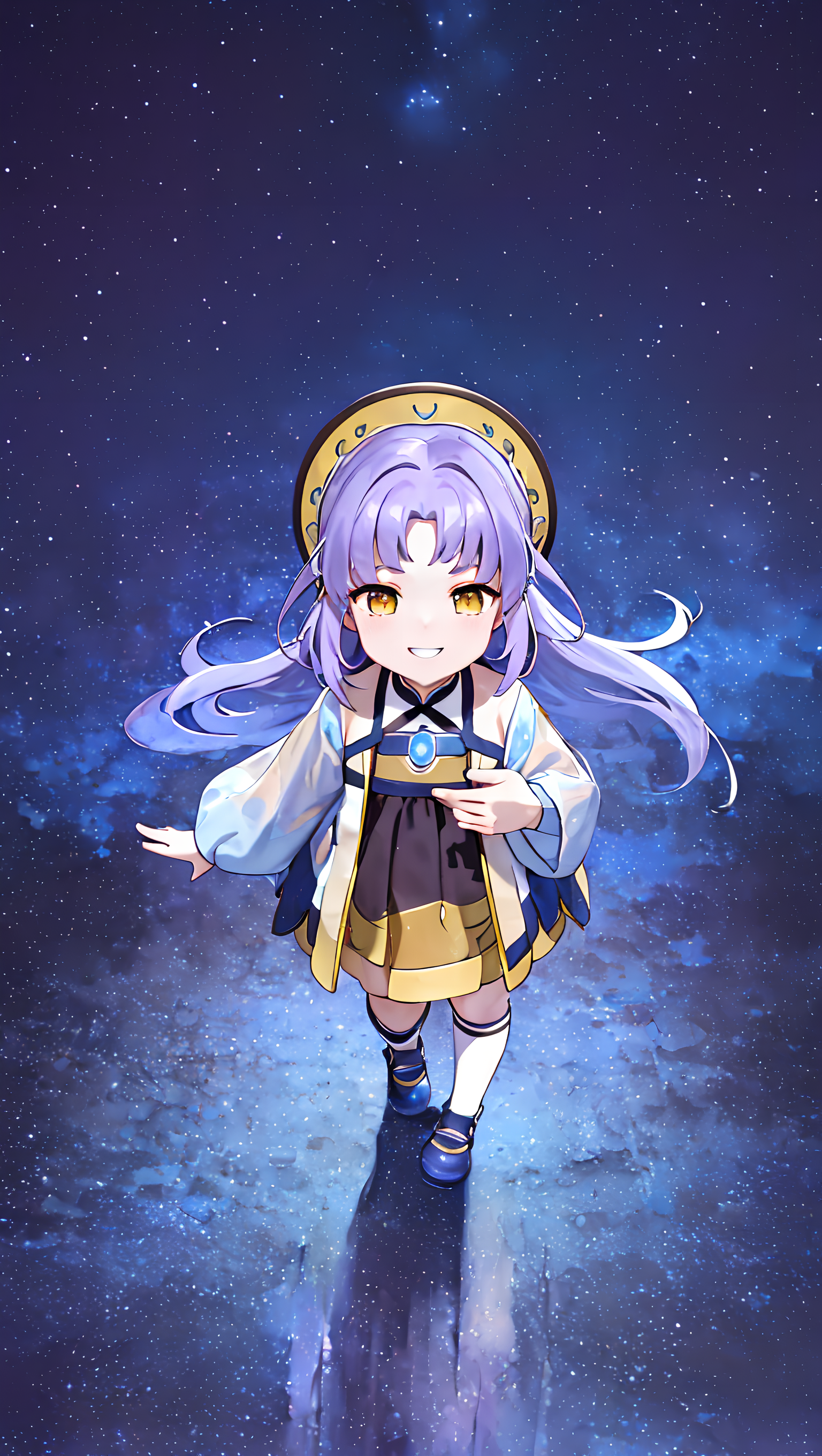 月亮美，还是我新染的头发美？