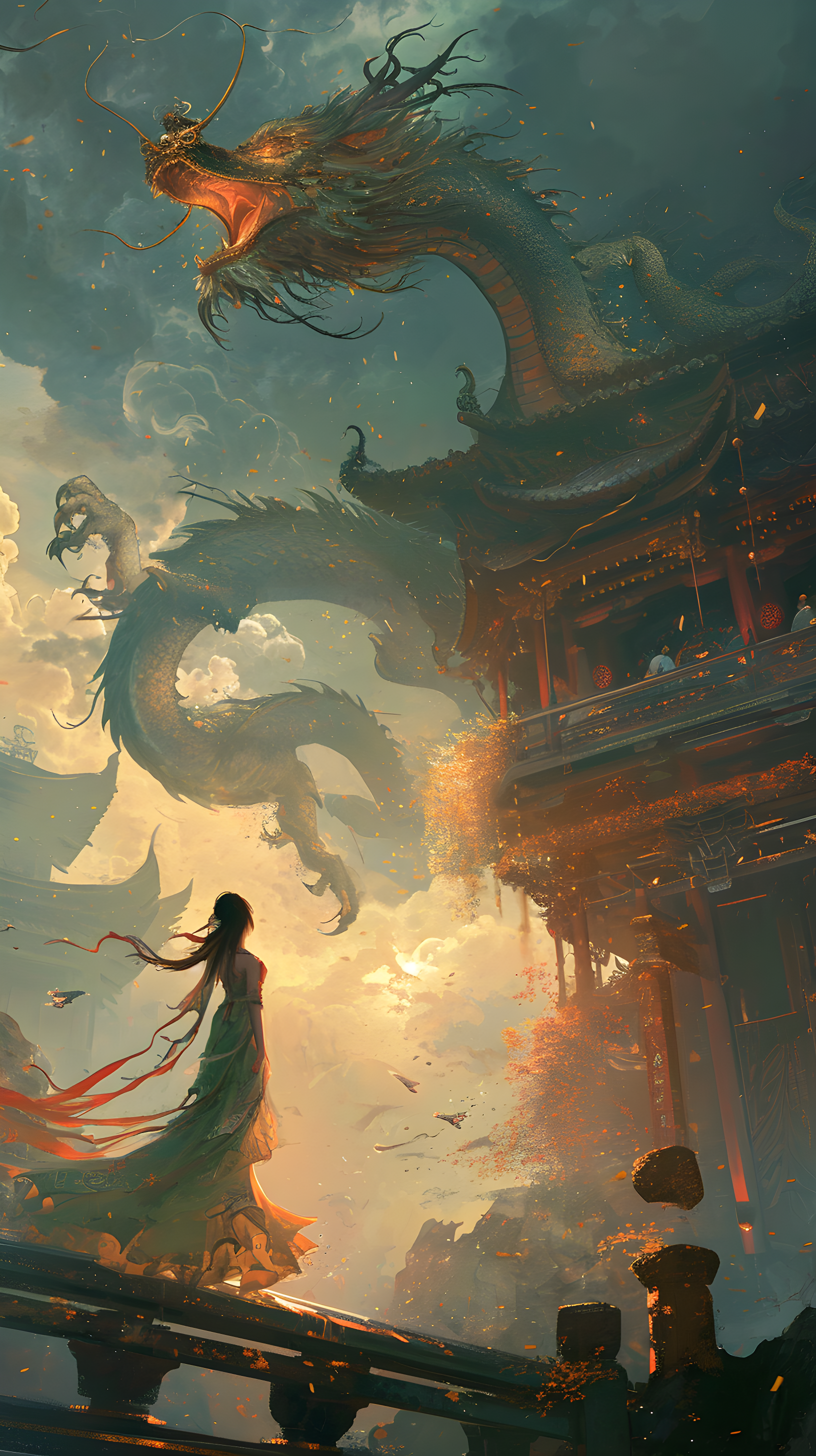 丝路飞天女神与守宝龙