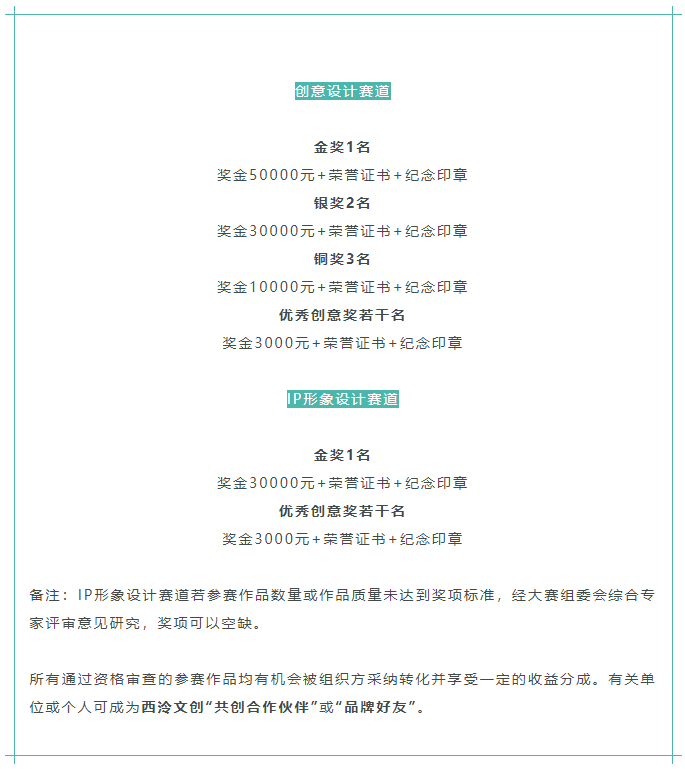 “城市有礼·创意由你”城市礼物创意设计大赛奖项设置