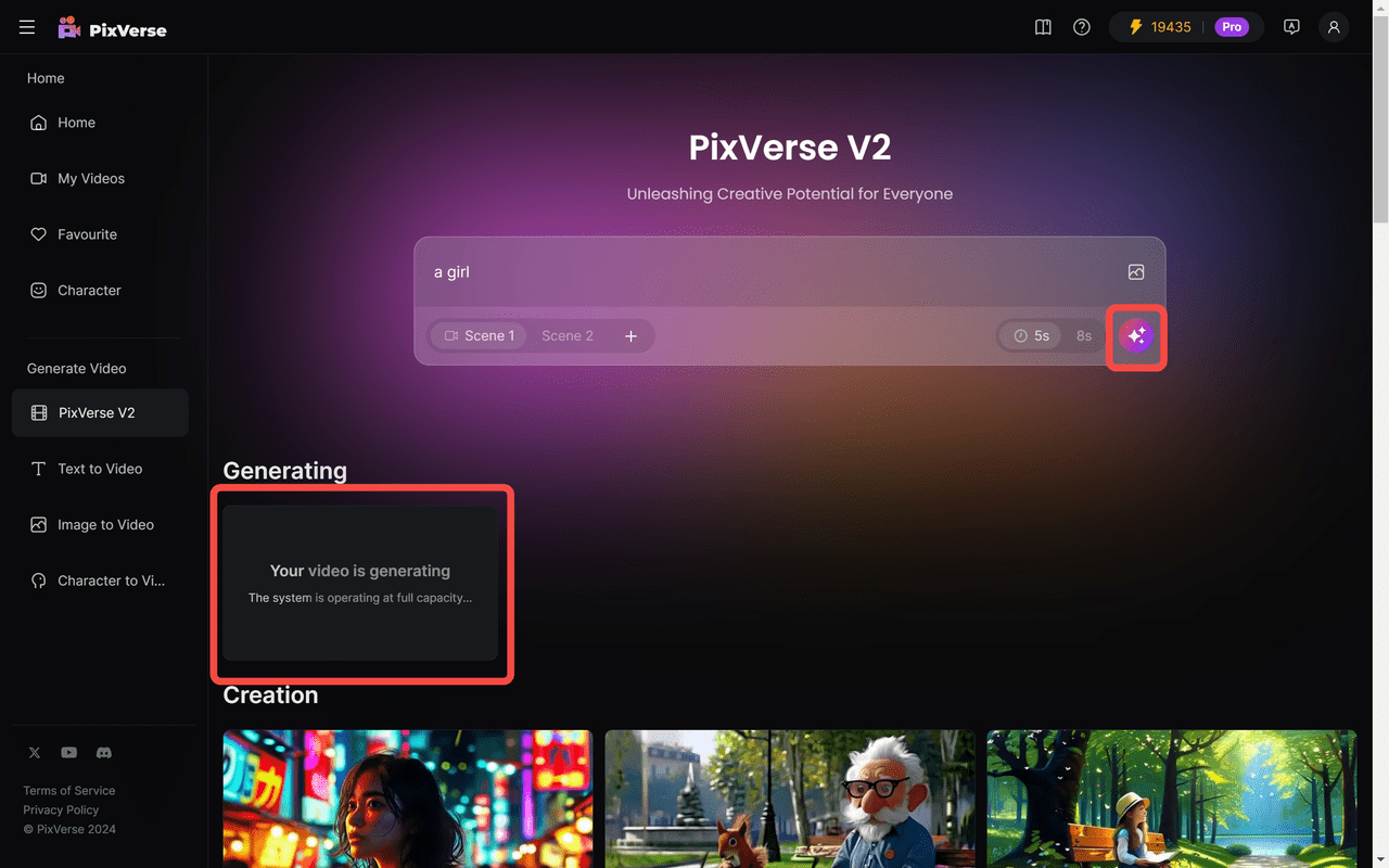 PixVerse V2 生成视频