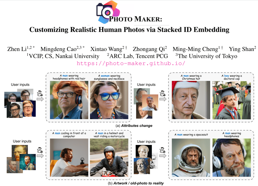 腾讯PhotoMaker V2升级 几秒钟完成个性人物图像定制 无需训练LoRA