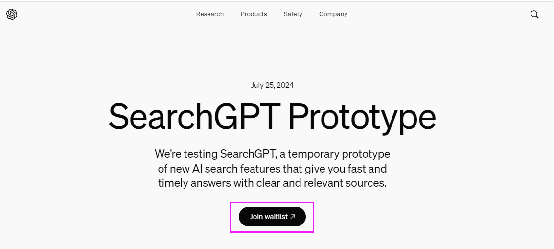 OpenAI于7月26日凌晨宣布正在测试新型搜索功能——SearchGPT