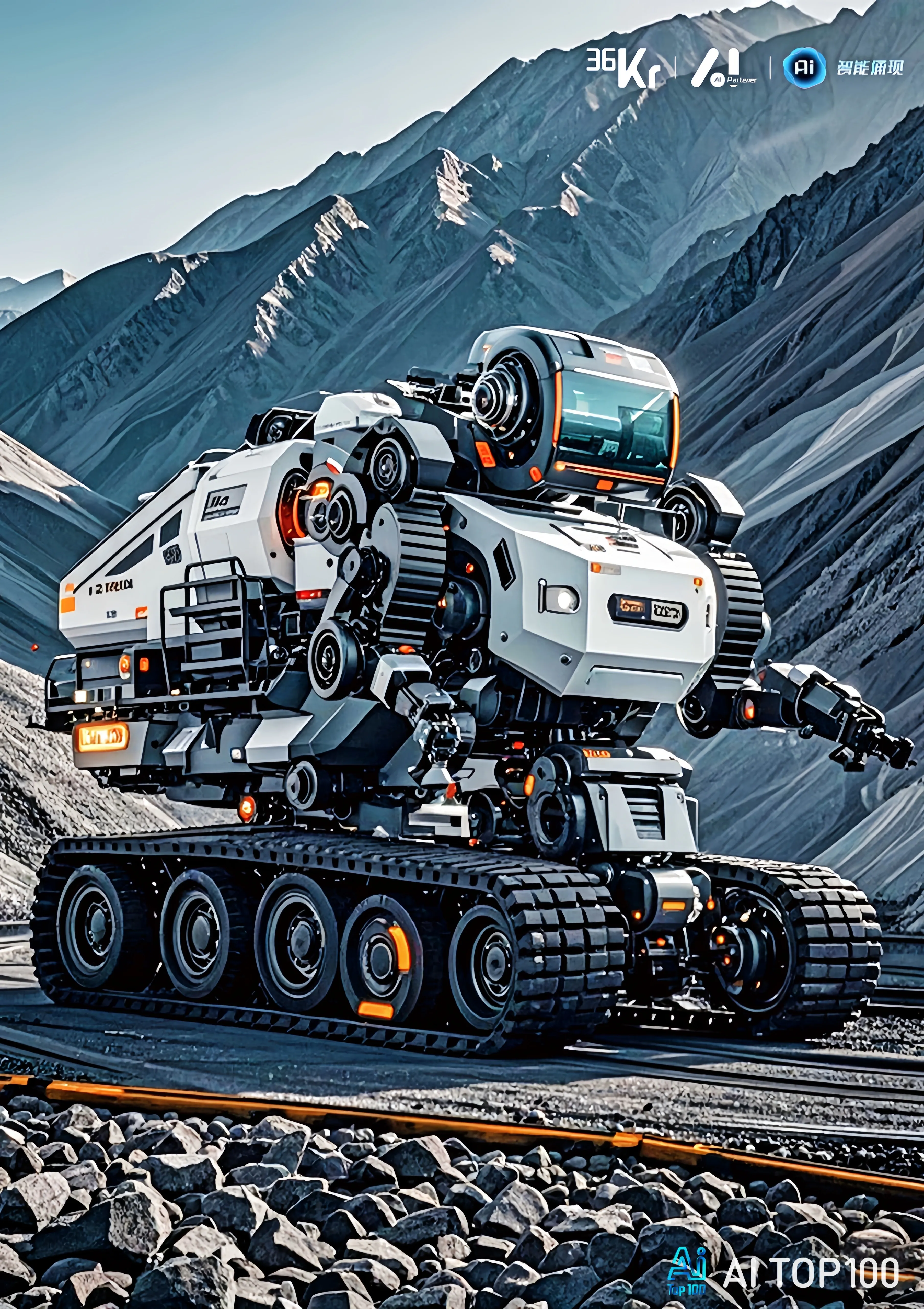 矿山:《机器人AI艺术照片——矿山勘测员》
