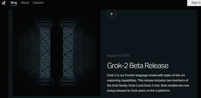 马斯克旗下xAI发布Grok-2和Grok-2mini测试版