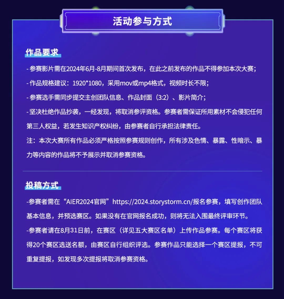 《AIER2024夏季赛》AI短片大赛活动参与方式