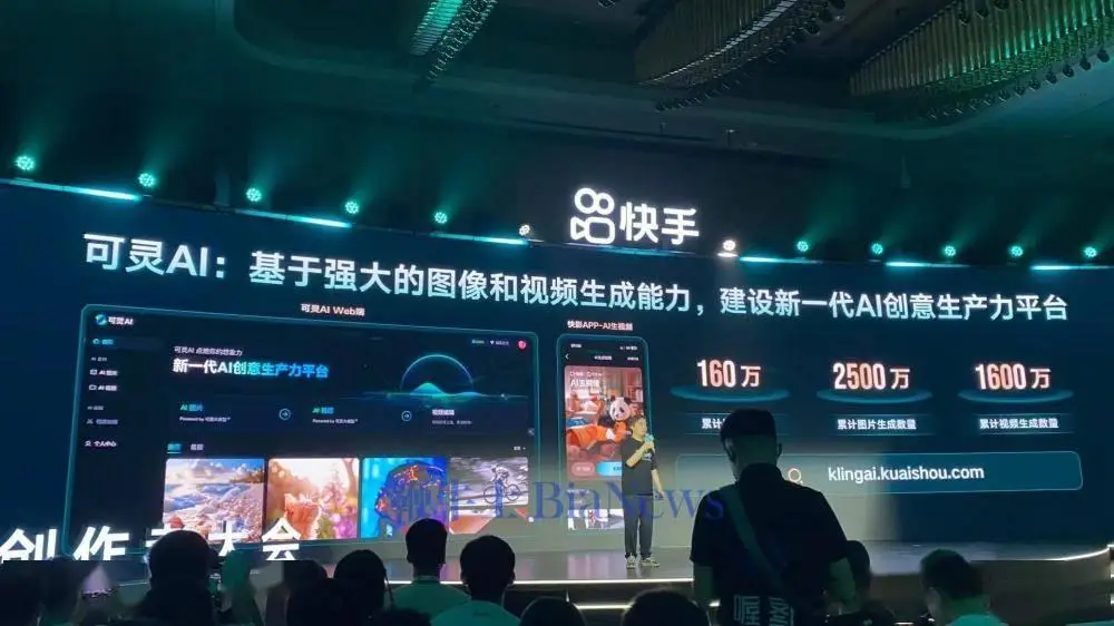 快手可灵AI已累计生成超1600万视频