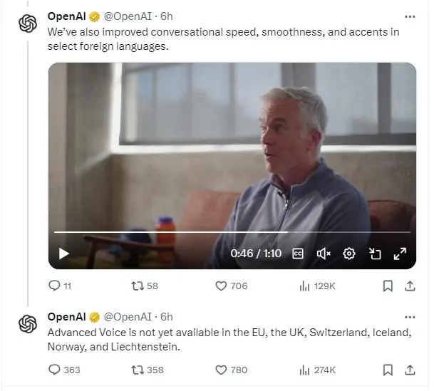 OpenAI向ChatGPT付费用户推出高级语音助手功能