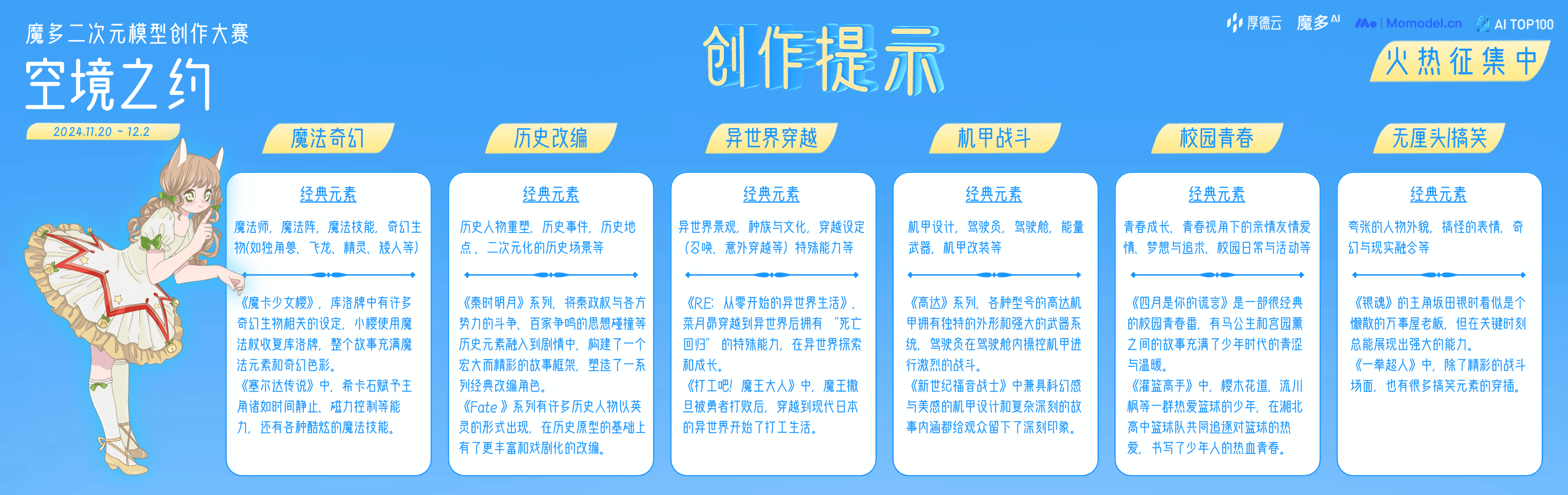 魔多AI社区：魔多二次元模型创作大赛「空境之约」赛题方向