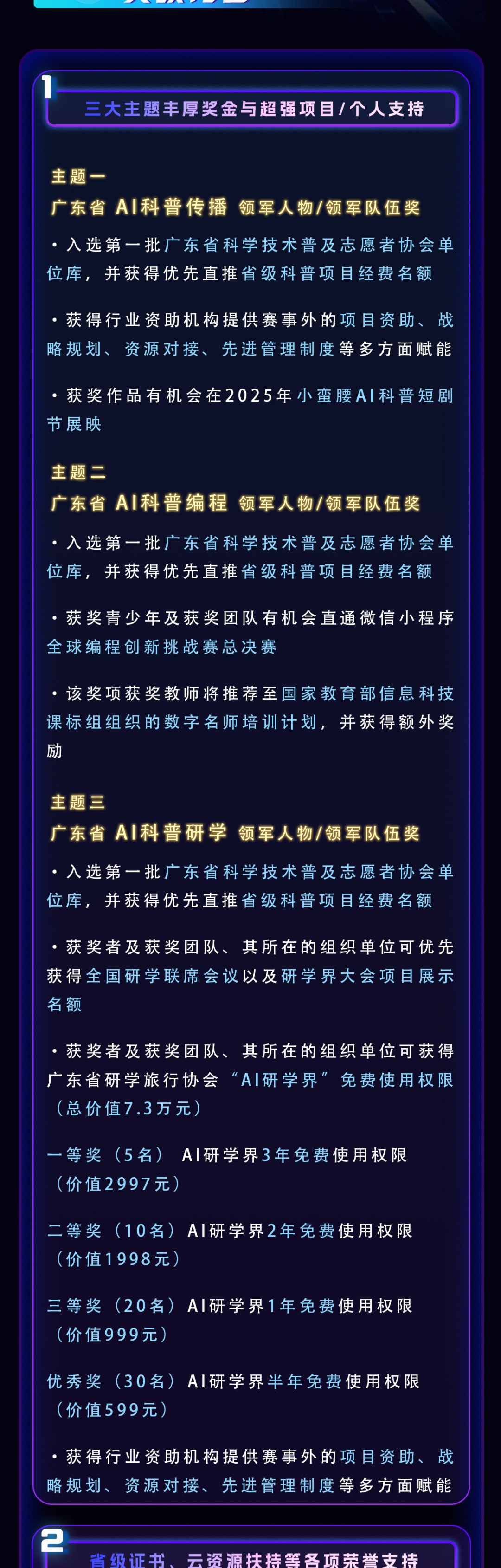 广东省AI科普+创意与应用大赛奖项内容