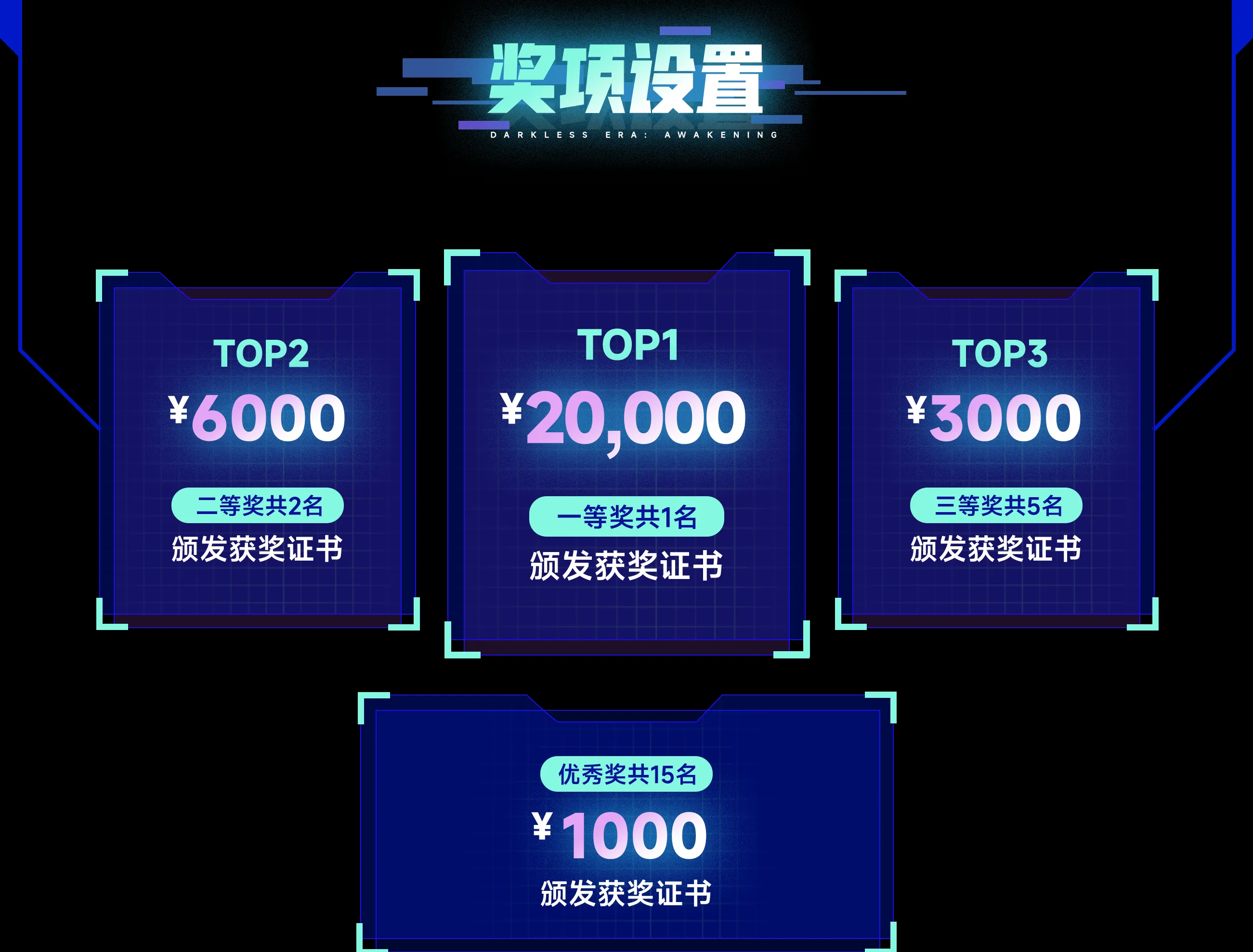 《无暗纪元:苏醒》小说IP平面设计大赛奖项设置