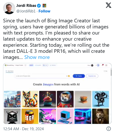 微软响应用户投诉，Bing AI图像生成器撤回升级回归旧版DALL-E模型