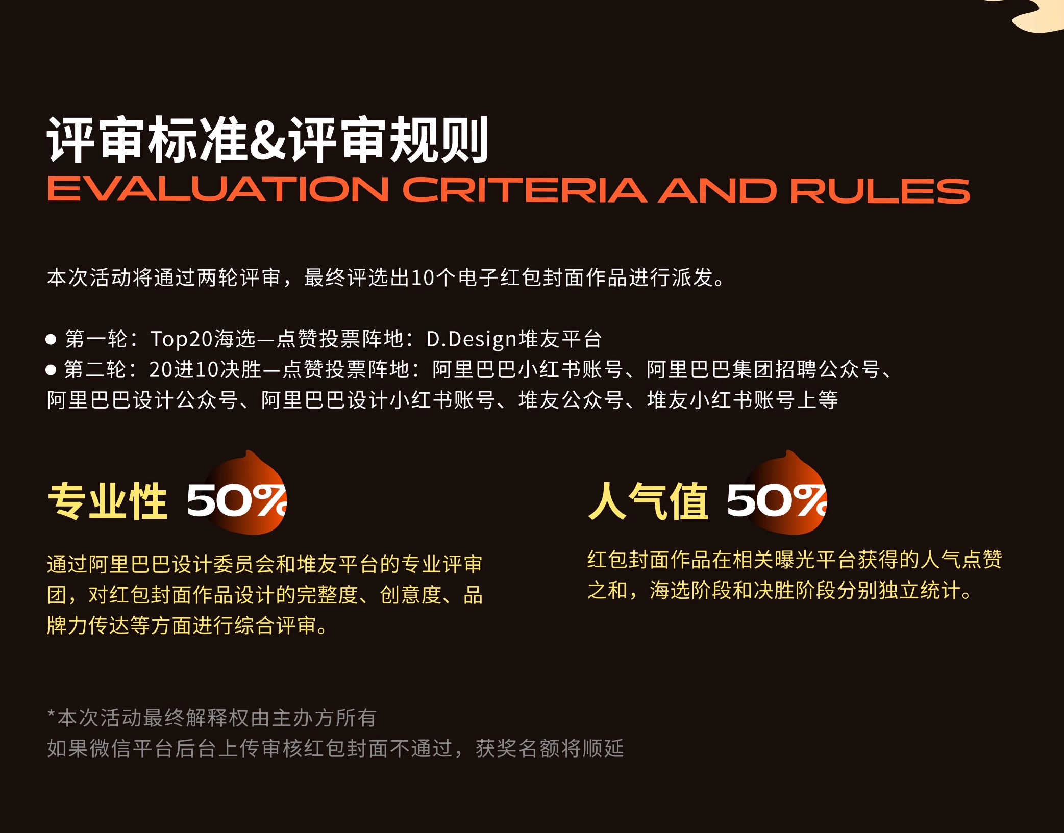 阿里巴巴蛇年新春红包封面征集大赛活动评审规则