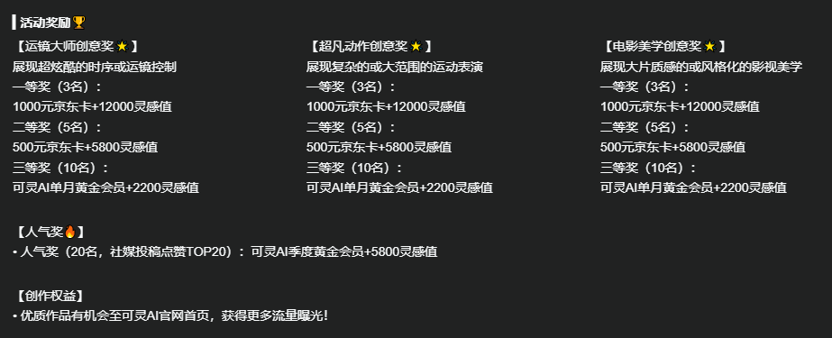 可灵AI 2.0灵感成真创作大赛