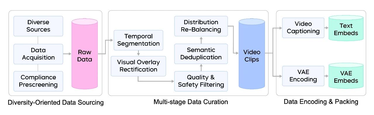 Seedance 1.0 的数据处理流程