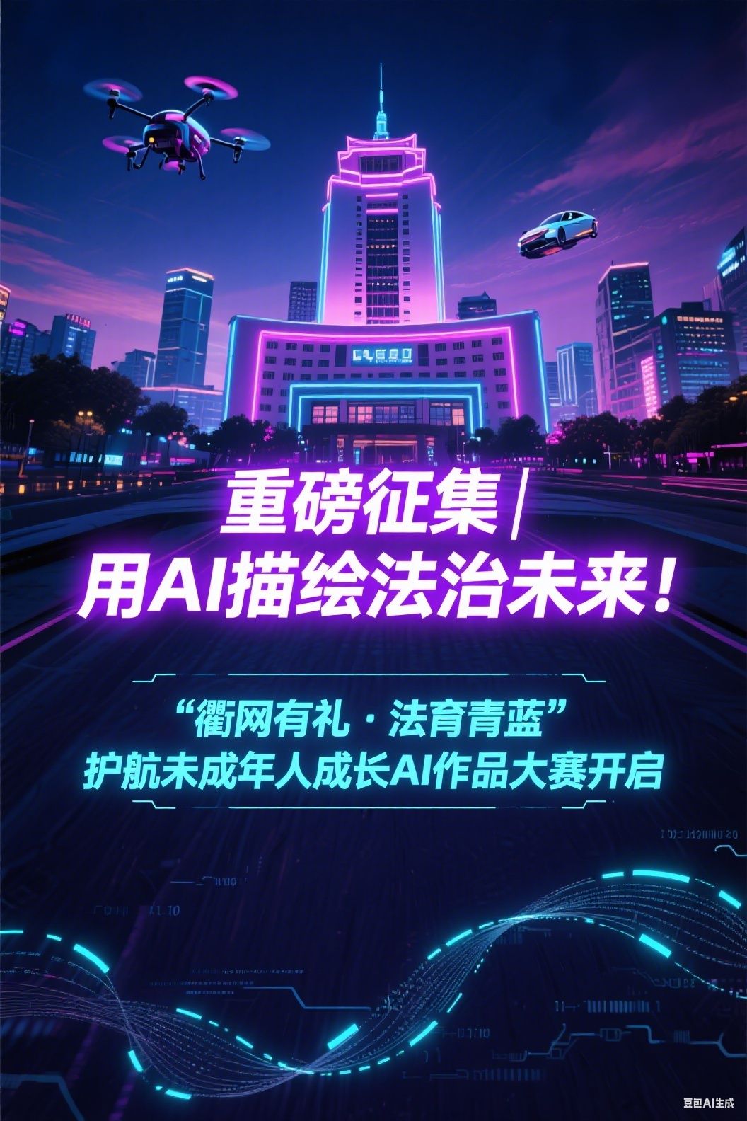 “衢网有礼·法育青蓝”护航未成年人AI作品征集活动