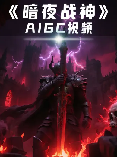 AIGC原创短片《暗夜战神》暗黑风格题材