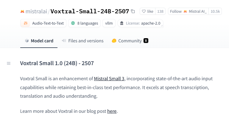 音频模型Voxtral
