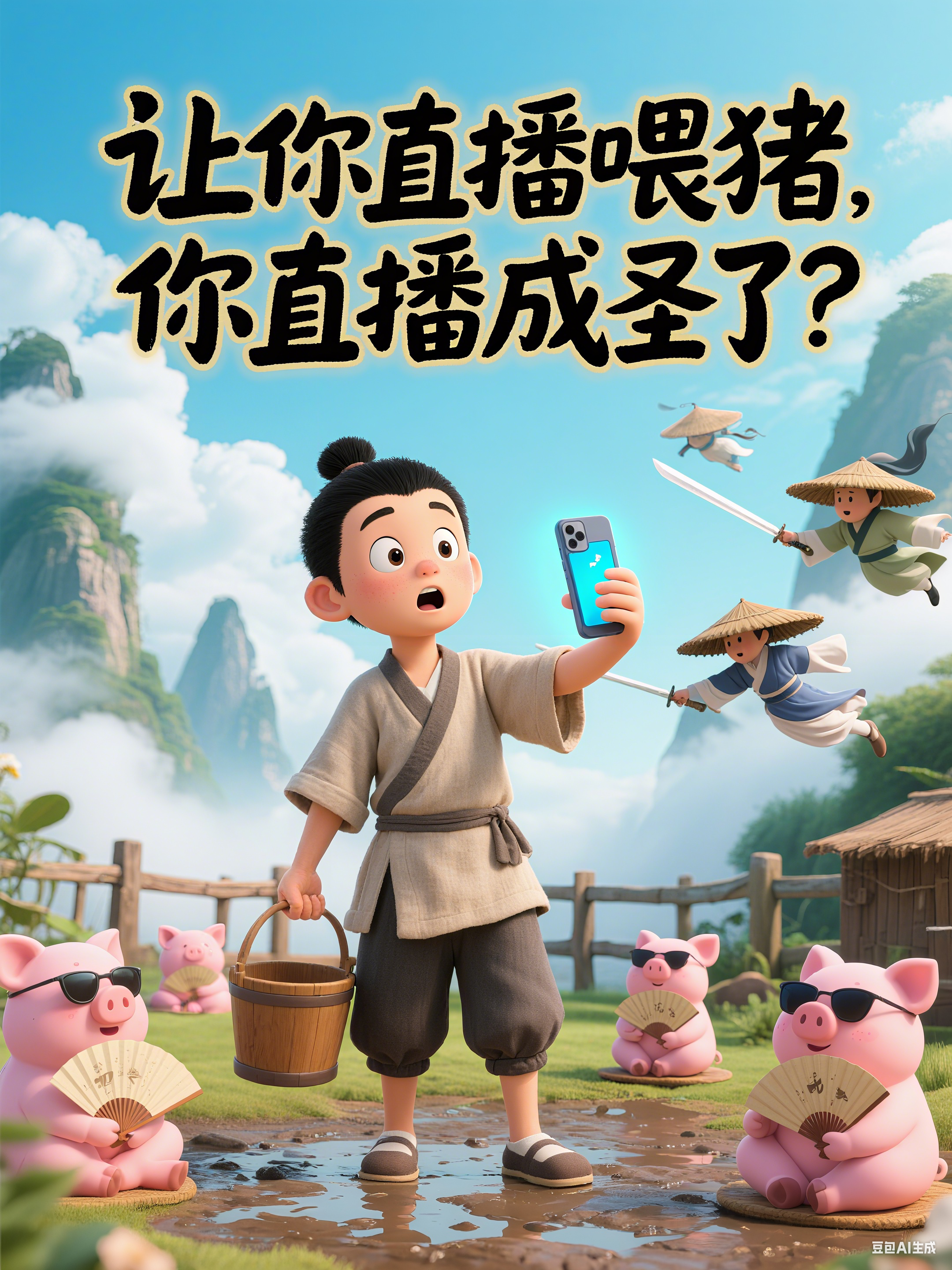 让你直播喂猪，你直播成圣了？
