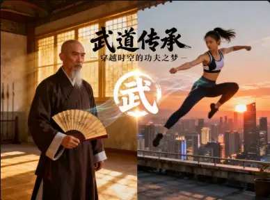 AI赋能《武道传承:穿越时空的功夫之梦》
