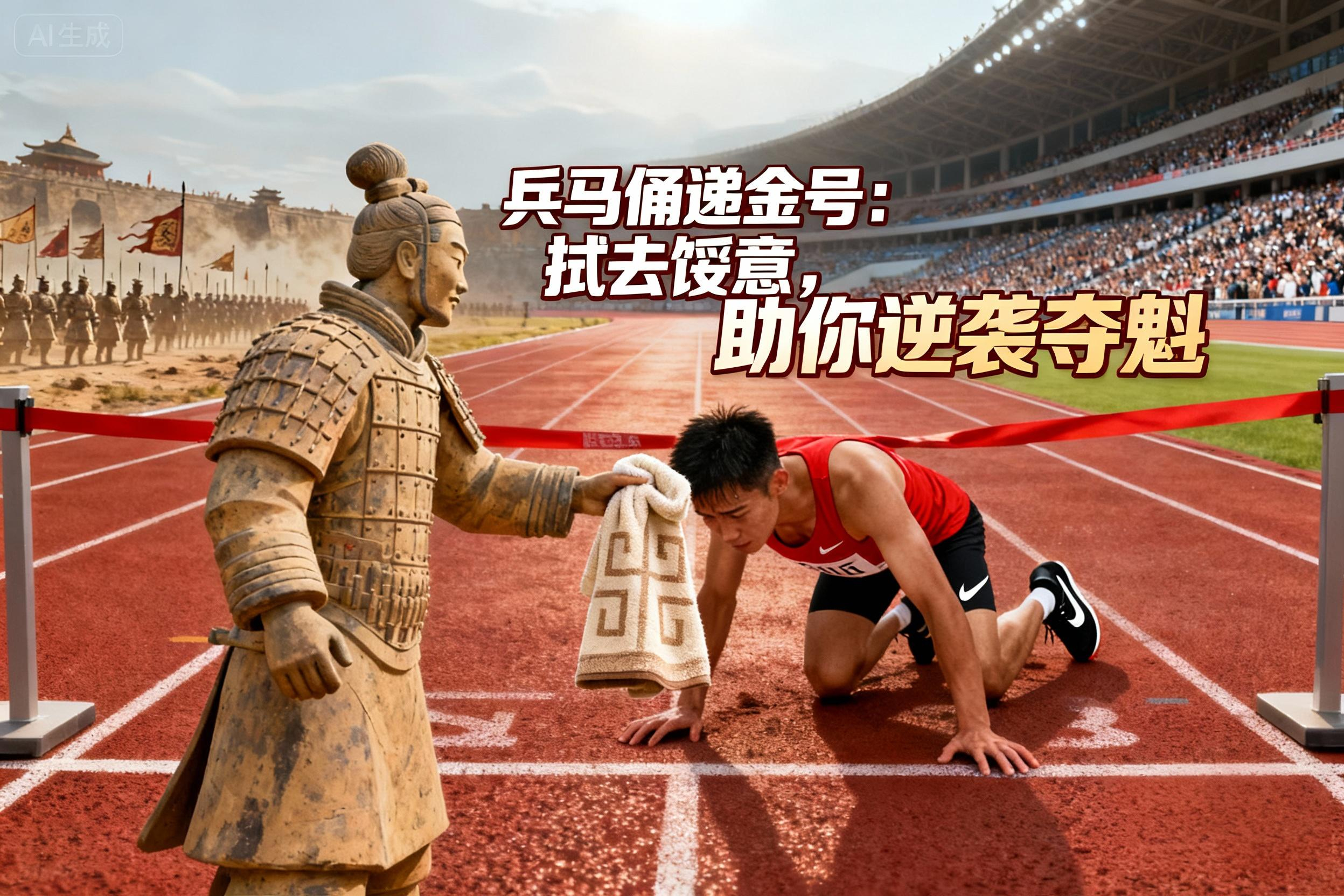 兵马俑递金号：拭去馁意，助你逆袭夺魁_AI短片_ai视频创作-AITOP100,专注ai人工智能!