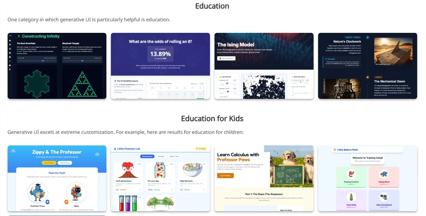 谷歌推出Generative UI技术