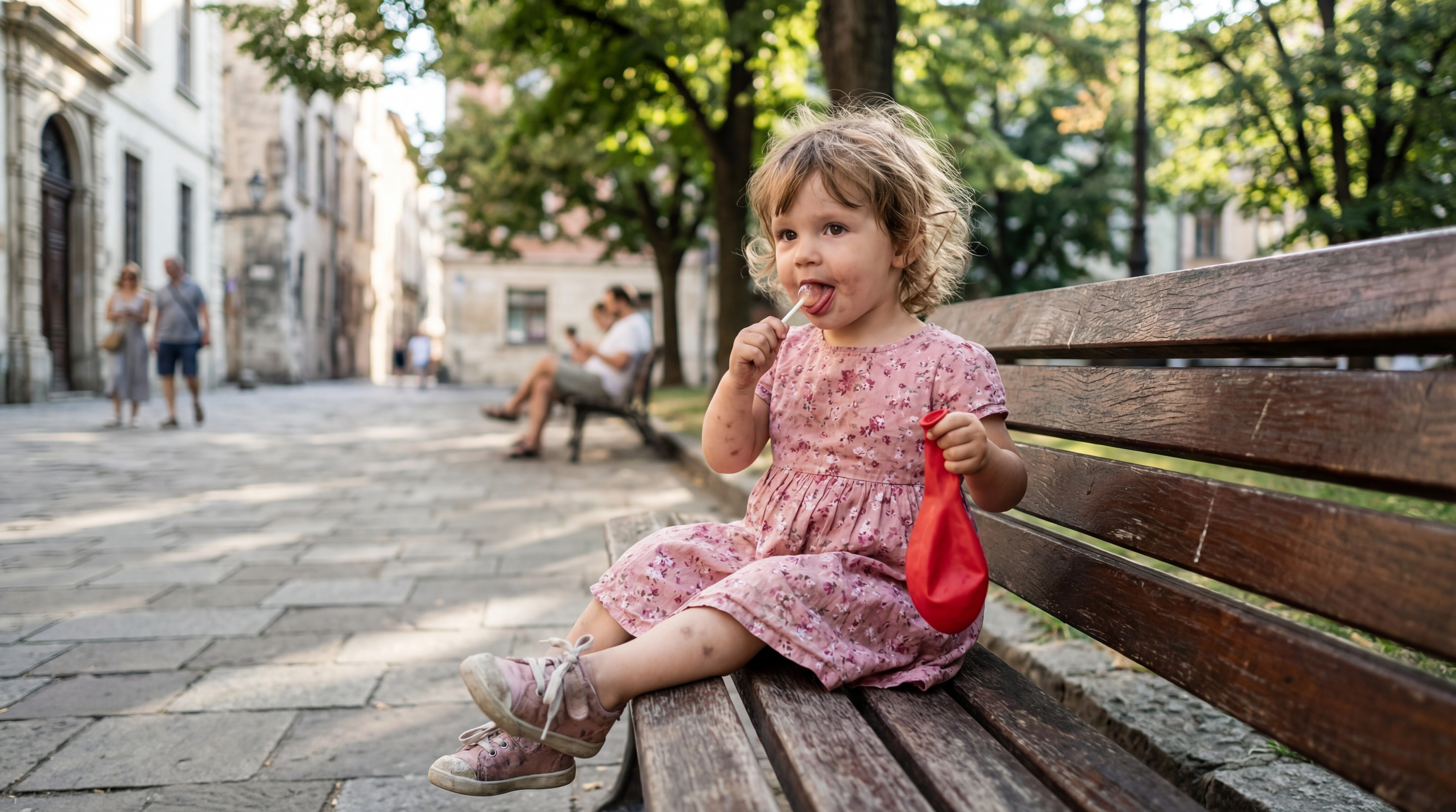 小女孩吃棒棒糖
