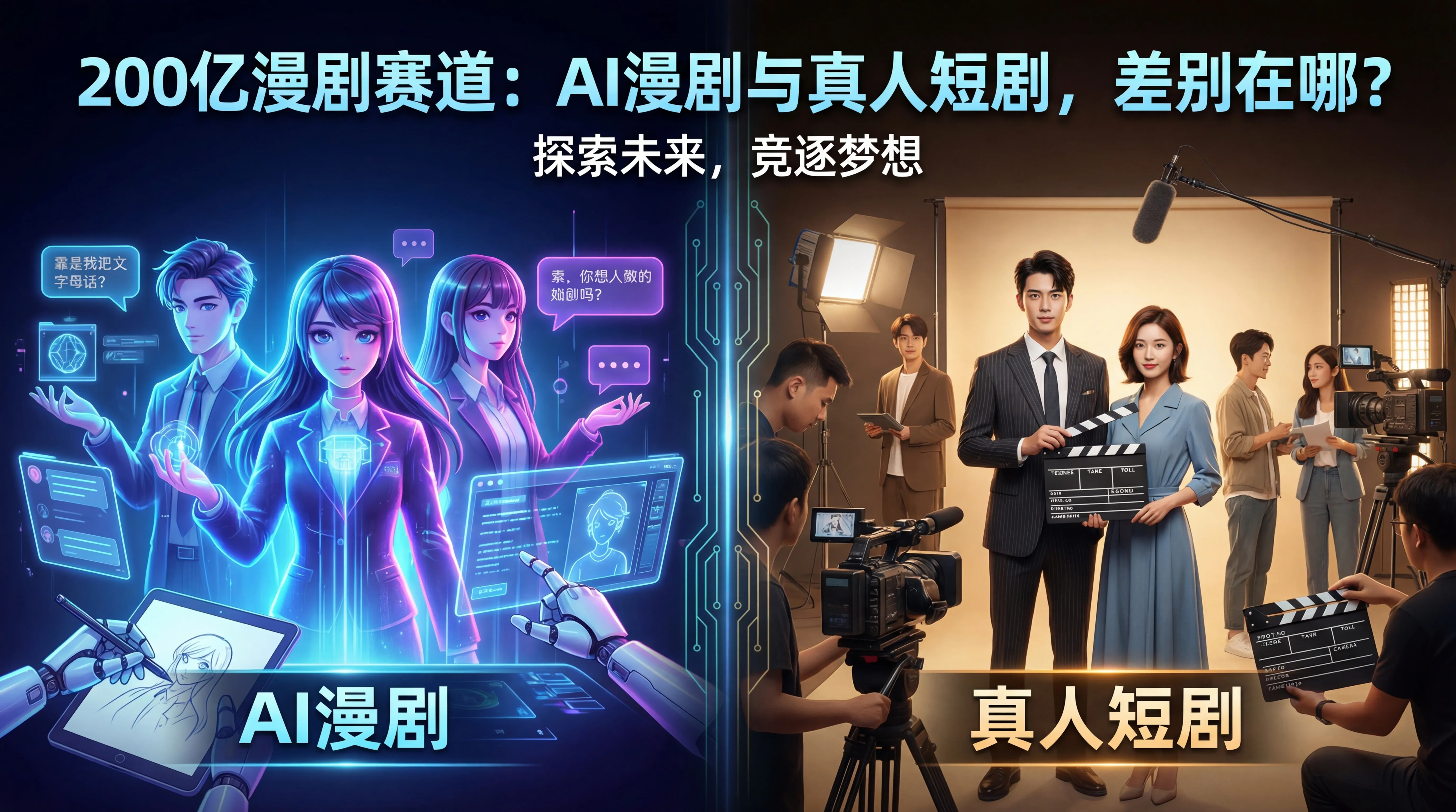 200亿漫剧市场：AI漫剧与真人短剧的核心差异解析