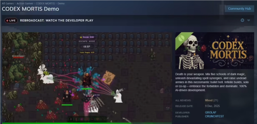 AI生成游戏Codex Mortis