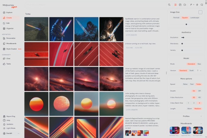 Midjourney发布网站更新：推出点击滚动编辑器与通用侧边栏
