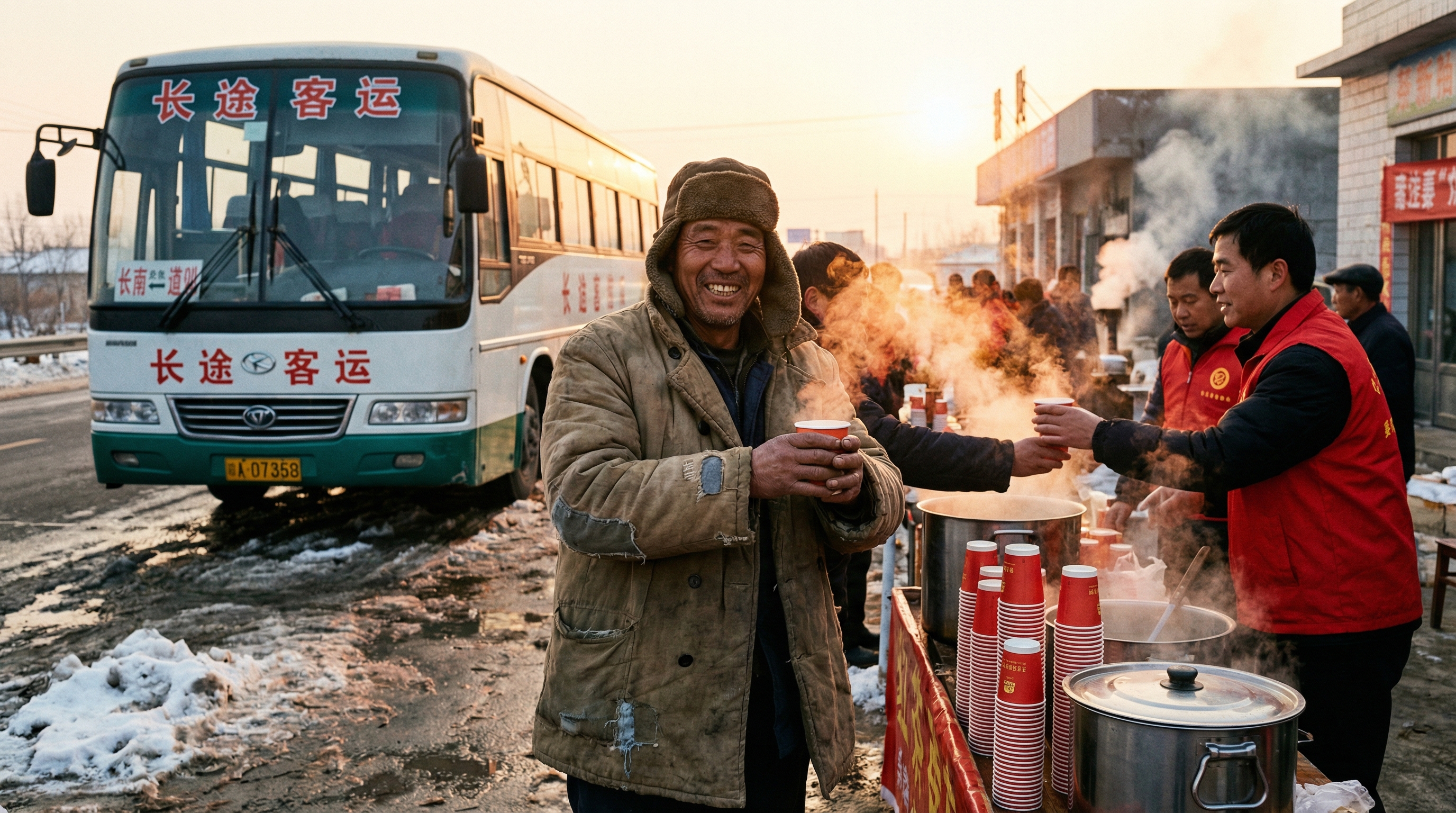 服务区的热姜茶