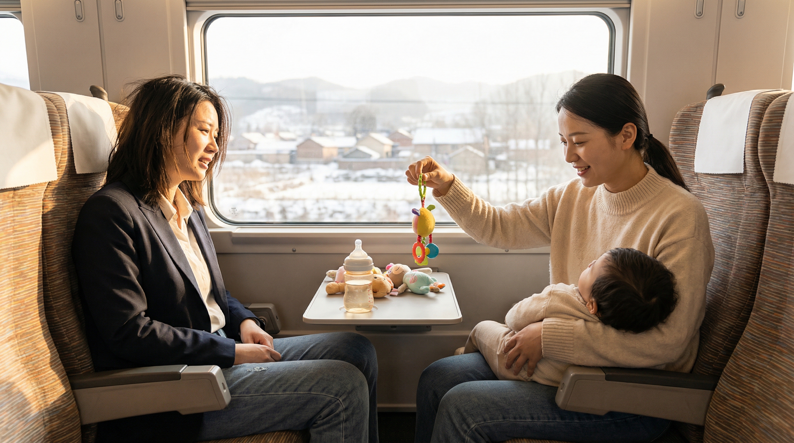 动车上的临时哄娃