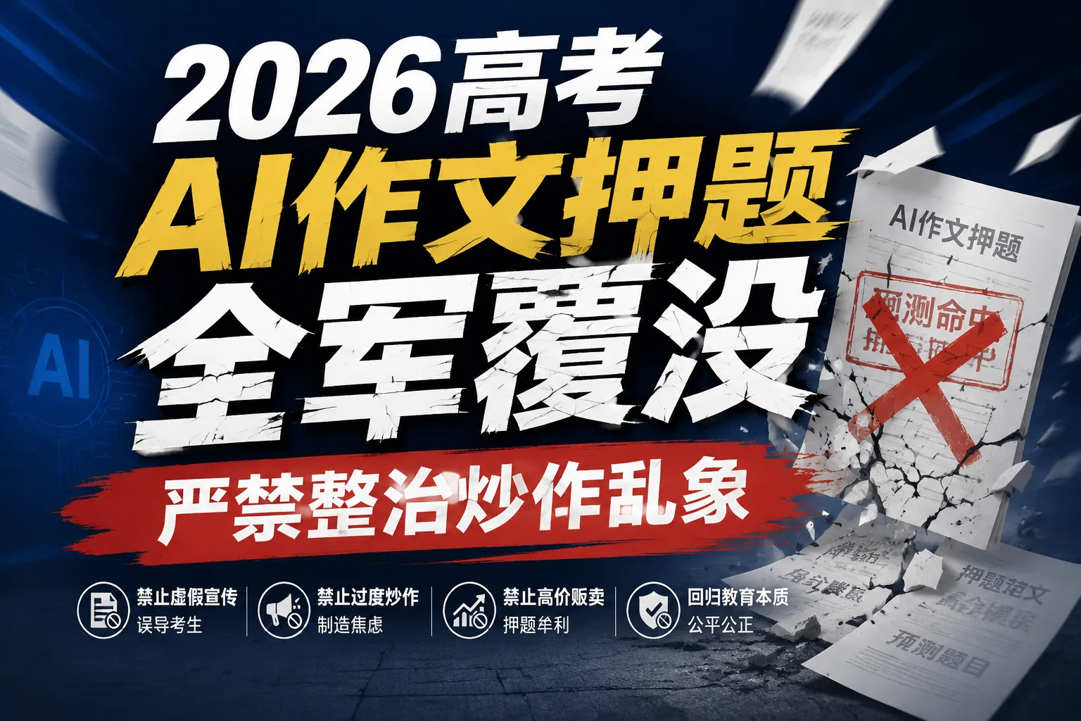 2026高考AI作文押题全军覆没，教育部发声整治炒作乱象
