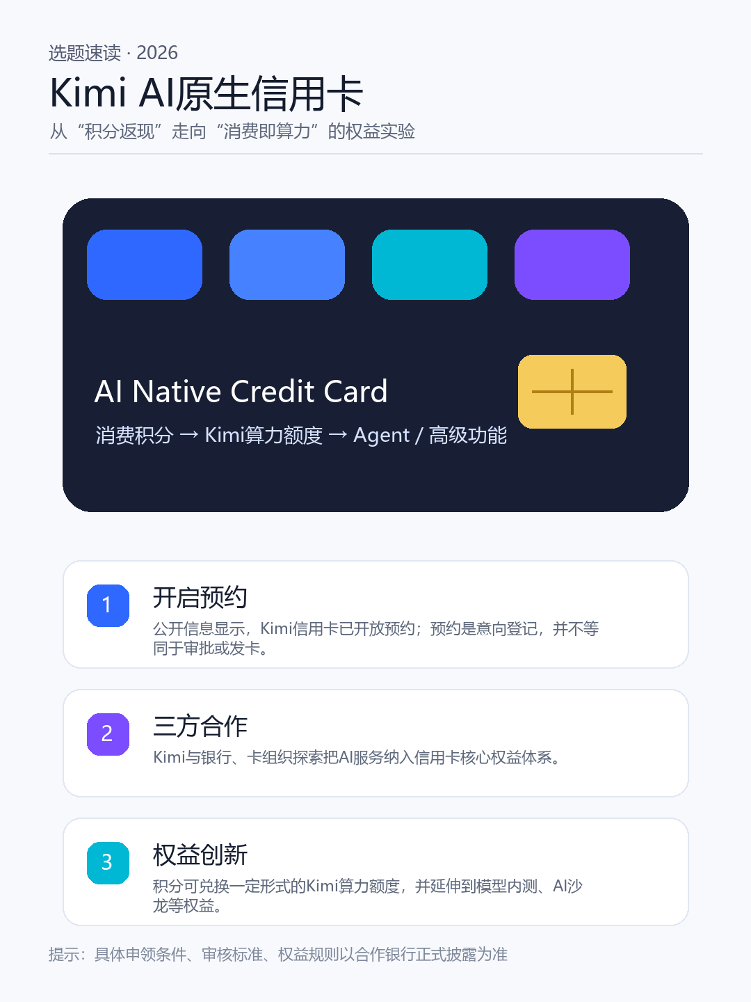 Kimi要把信用卡做成“AI算力入口”:消费积分兑换算力,会是金融权益的新起点吗? Kimi要把信用卡做成“AI算力入口”:消费积分兑换算力,会是金融权益的新起点吗?