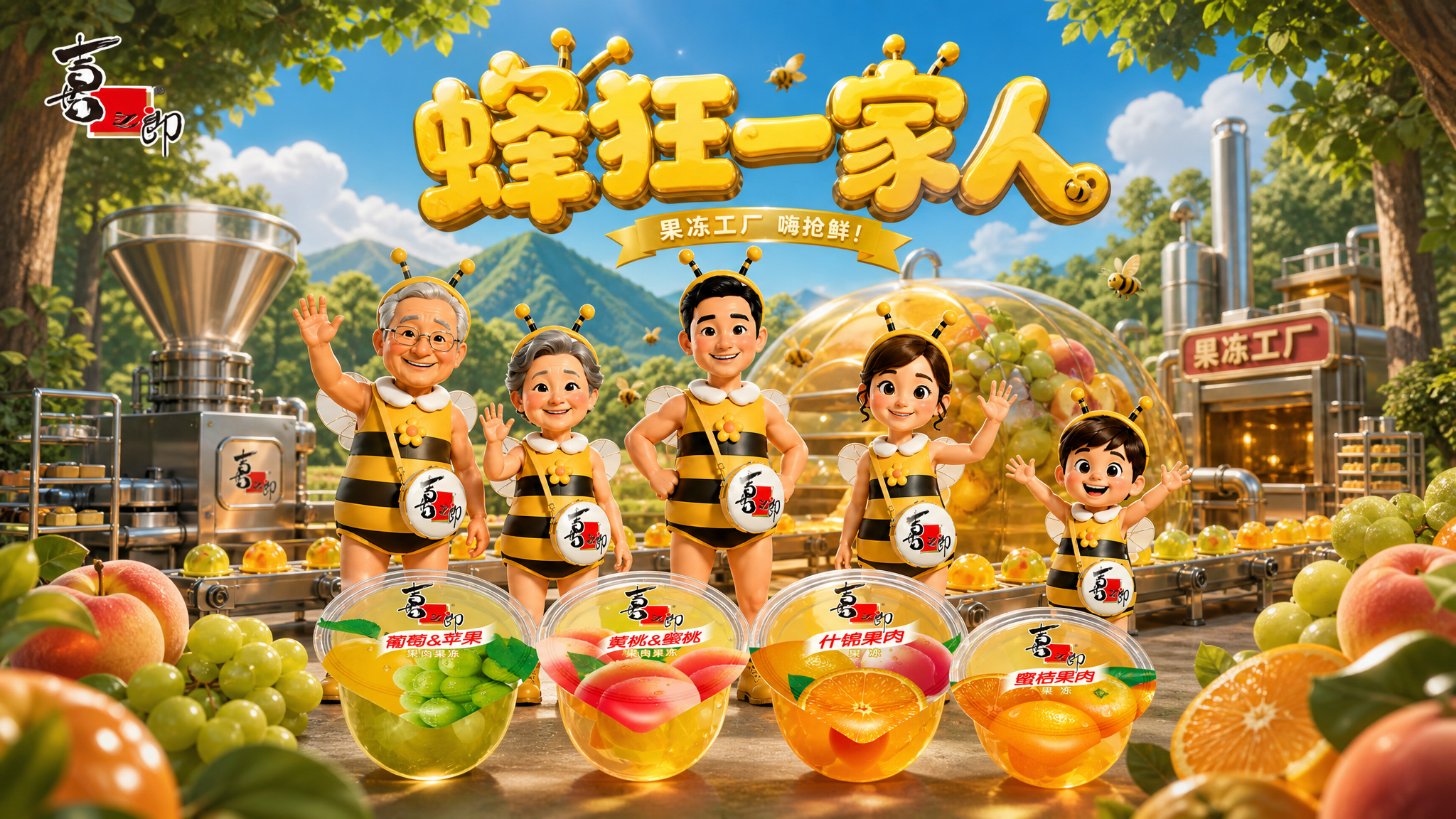 喜之郎AIGC广告《蜂狂一家人》