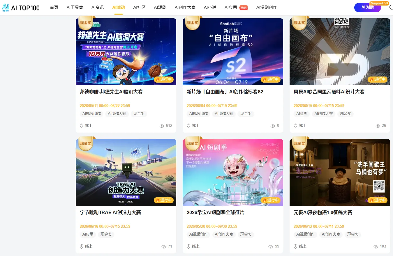 AITOP100平台6月中下旬AI大赛汇总