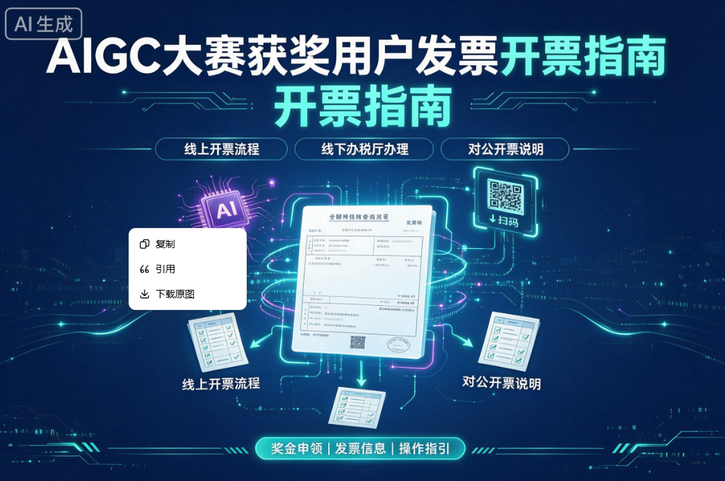 AIGC大赛获奖用户发票开票指南