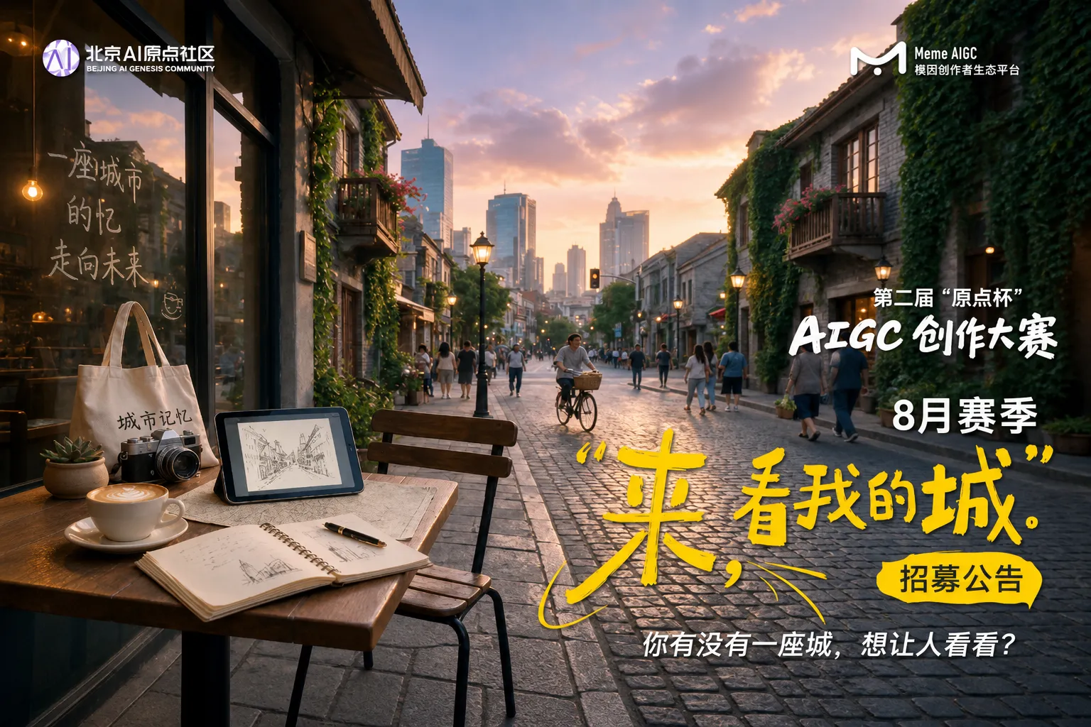 第二届原点杯AIGC创作大赛8月赛季开启｜以AI叙事，讲述你心中的城市